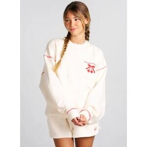 Dairy Boy LLC Dairy Girl Summer 2024 Crewneck Sweatshirt Women L Cream Cherry